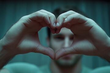 Poster - A person creating a heart shape with their hands, perfect for Valentine's Day or any romantic occasion