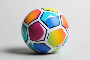 Poster - A vibrant soccer ball sitting on a white background