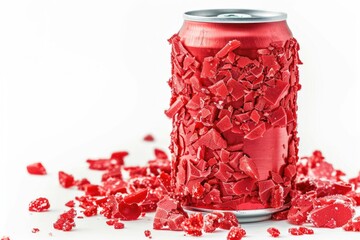 Poster - A can of soda sits on a clean white surface, perfect for product photography or illustrations