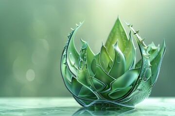 Poster - A close-up shot of a single plant on a table