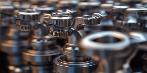 Poster - A detailed view of a collection of metal pipes, great for industrial or construction settings