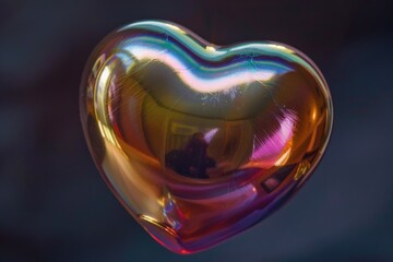Aufkleber - A shiny heart shaped balloon hanging from a string