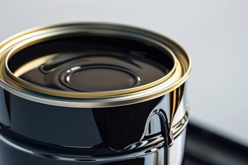 Poster - A detailed view of a metal container with a removable lid