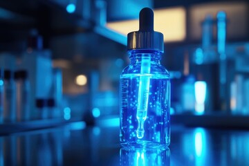 Aufkleber - A glass bottle filled with a clear liquid