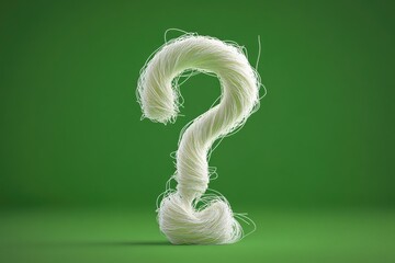 Aufkleber - A creative handmade question mark made from yarn on a textured green surface