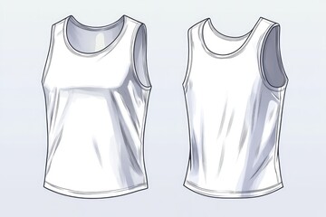 Poster - A white tank top on a bright blue background, ideal for fashion and textile related designs