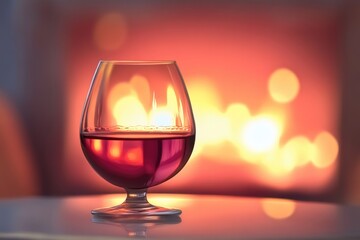 Poster - A glass of wine placed on a table
