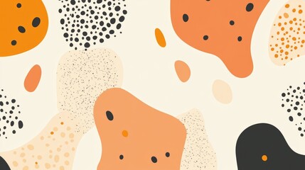 Aufkleber - Geometric shapes in orange, black, and white colors