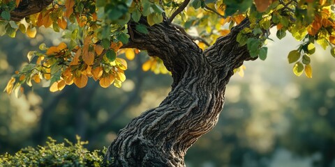 Poster - A tree with vibrant green leaves covering its branches
