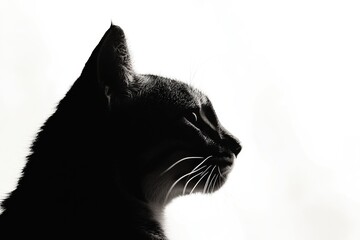 Poster - A close-up image of a cat in monochrome tone