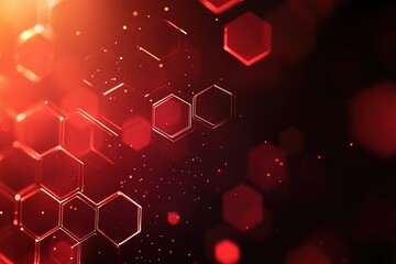 Poster - A close up of a red background with many hexagons