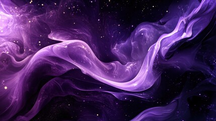 Poster - Futuristic purple metaverse space with abstract glowing effects and cosmic details, offering an innovative digital aesthetic