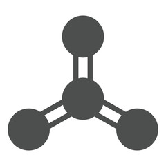 Poster - atom structure solid icon, physics concept. vector graphics. proton neutron sign on white background