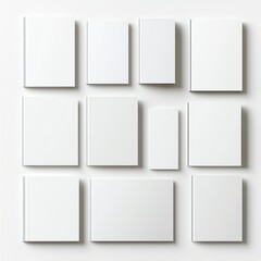 Poster - A collection of blank canvases arranged in a grid on a white background. Ideal for artists, designers, and marketers seeking a clean presentation for creative projects.