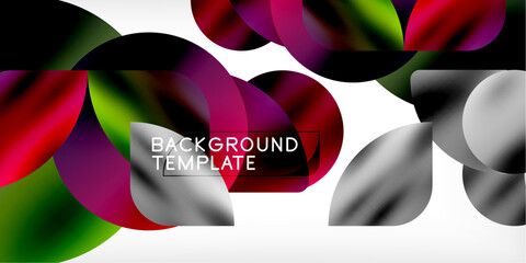 Poster - Color geometric shapes background shadow circles