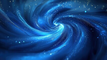 Wall Mural - Vibrant blue galaxy swirling with glittering stars