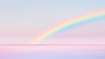 Wall Mural - serene pastel rainbow over tranquil water