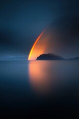Wall Mural - Mystical sunrise over calm waters
