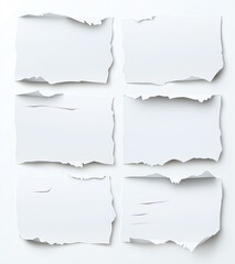 Poster - A collection of six torn paper frames arranged in a grid layout, perfect for showcasing text or images in a creative design. Ideal for presentations, art projects, or scrapbooking.
