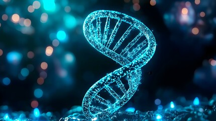 Poster - Abstract DNA strands intertwine in a vibrant medical background, symbolizing genetic research and innovation in biotechnology.