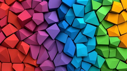 Poster - Colorful Geometric Emotions, a vibrant exploration of feelings represented through bold shapes and hues, conveying a spectrum of human experiences.