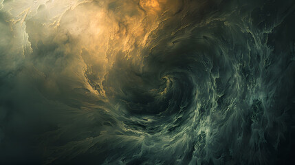 Wall Mural - A swirling mass of water and smoke with a hole in the middle