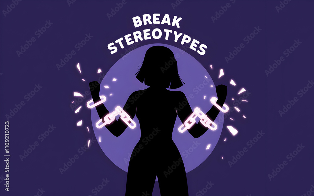 Shattering Stereotypes: A silhouette of a woman breaks free from ...