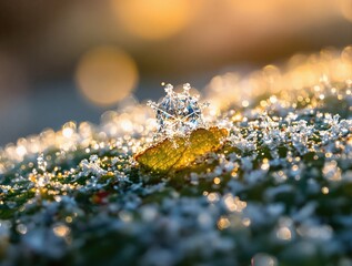 Aufkleber - Morning dew on a blade of grass