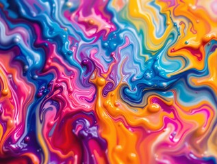 Aufkleber - Colorful liquid art with swirling patterns