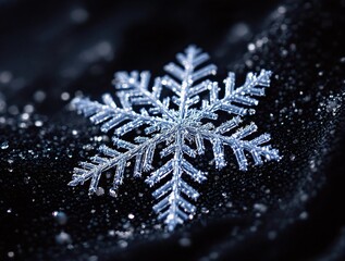 Poster - Snowflake on a cold surface