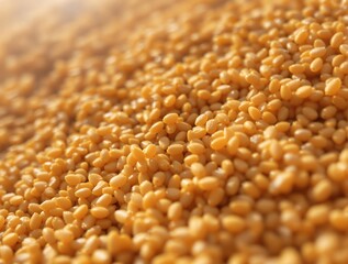Aufkleber - A close-up view of a large quantity of golden rice grains.