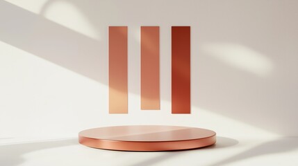 Poster - Minimalist 3D Podium with Spacious Surroundings and Calm Ambiance