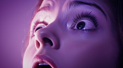 surprise and wonder captured in a close-up of a person's face expressing amazement