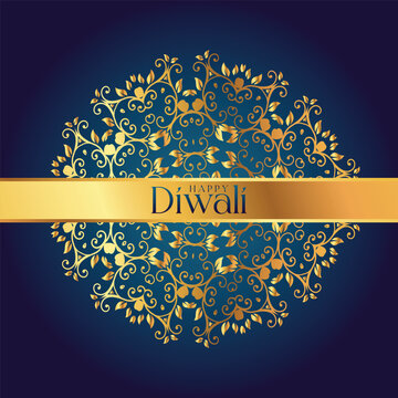 Diwali Celebration template. Diwali festival bokeh banner design. concept flat greeting card template invitation.