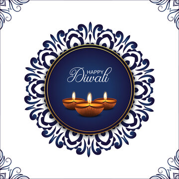 Diwali Celebration template. Diwali festival bokeh banner design. concept flat greeting card template invitation.