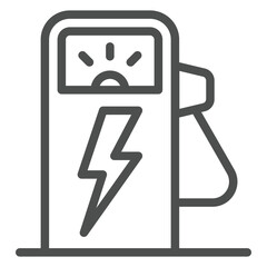 Poster - Refueling station for electric vehicles line icon, Charging point concept. Vector graphics. Gas station sign on white background, outline style icon for mobile or web design.