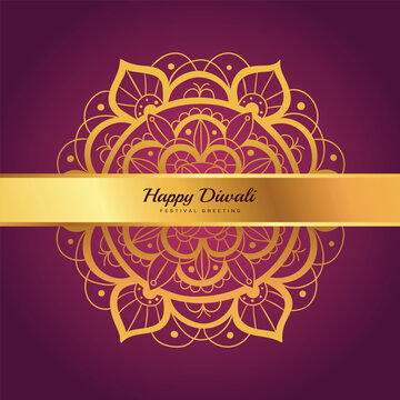Diwali Celebration template. Diwali festival bokeh banner design. concept flat greeting card template invitation.