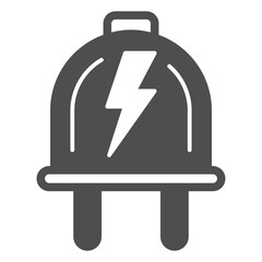 Poster - electric fork with lightning solid icon, energy plug concept. vector graphics. electriciti connector
