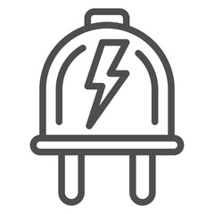 Poster - electric fork with lightning line icon, energy plug concept. vector graphics. electriciti connector 
