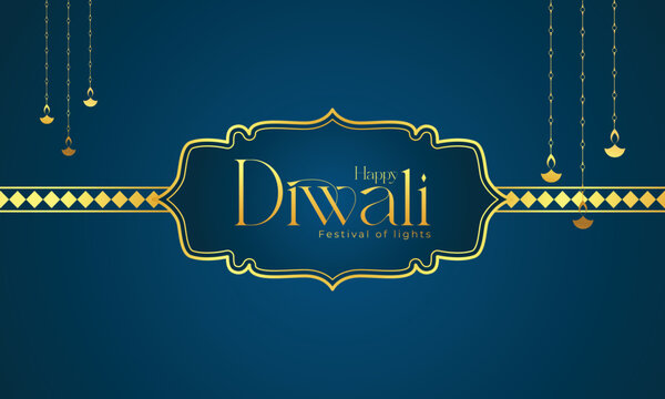 Diwali Celebration template. Diwali festival bokeh banner design. concept flat greeting card template invitation.