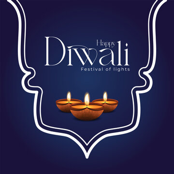 Diwali Celebration template. Diwali festival bokeh banner design. concept flat greeting card template invitation.