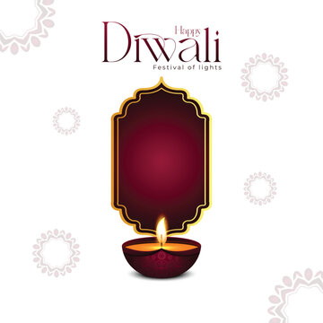 Diwali Celebration template. Diwali festival bokeh banner design. concept flat greeting card template invitation.