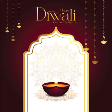 Diwali Celebration template. Diwali festival bokeh banner design. concept flat greeting card template invitation.