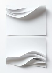 Poster - Abstract composition featuring elegant, flowing white paper waves. The smooth curves create a minimalist and sophisticated aesthetic, perfect for backgrounds and creative projects.