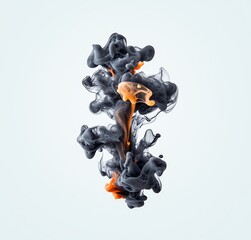 Poster - Abstract ink clouds mix and swirl, creating a dramatic visual effect. Ideal for backgrounds, artistic projects, or digital artwork with a touch of drama and color.