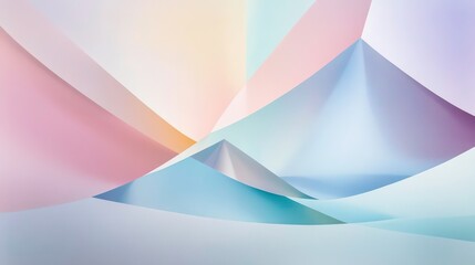 Leinwandbilder - Abstract pastel paper shapes forming geometric patterns and textures.