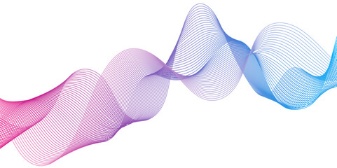 Poster - dynamic sound wave isolated on white background, abstract wave element for design, digital frequency
