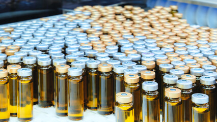Poster - Glass ampoules for injection in a special container in a hospital or medical laboratory