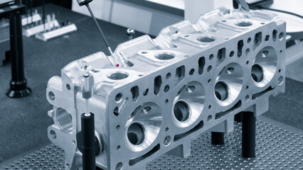 Poster - Quality control on milling CNC machine, coordinate measuring machine, Quality control machine