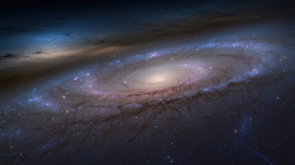 Wall Mural - panoramic space scene with stars in the galaxy, vast universe filled with stars, cosmic landscape, d